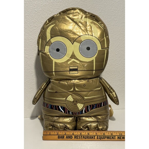 2014 Star Wars C-3P0 Backpack Pals Plush Backpack 18” Disney LucasFilms Rare - Picture 12 of 16